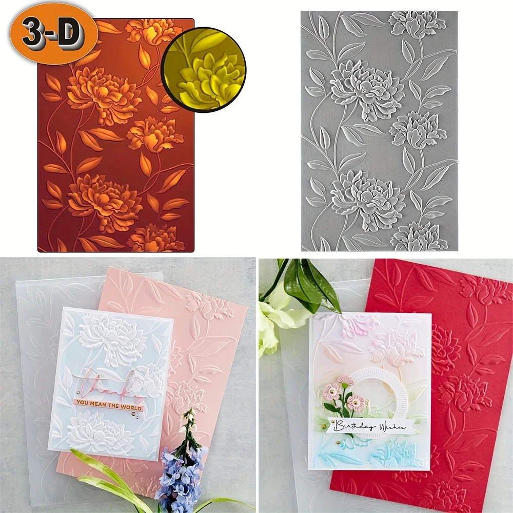 All Flowers 3D Embossing Folder For Adding Texture And Dimension to Craft Project Scrabooking Card Making  Embossed Forder