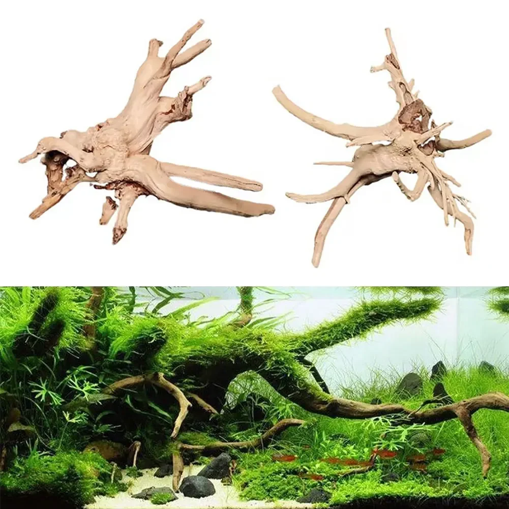 Natural Driftwood Cuckoo Roots Dead-wood Tree Trunk Micro Landscape Creative Reptile Cylinder Fish Tank Ornament Aquarium Decor