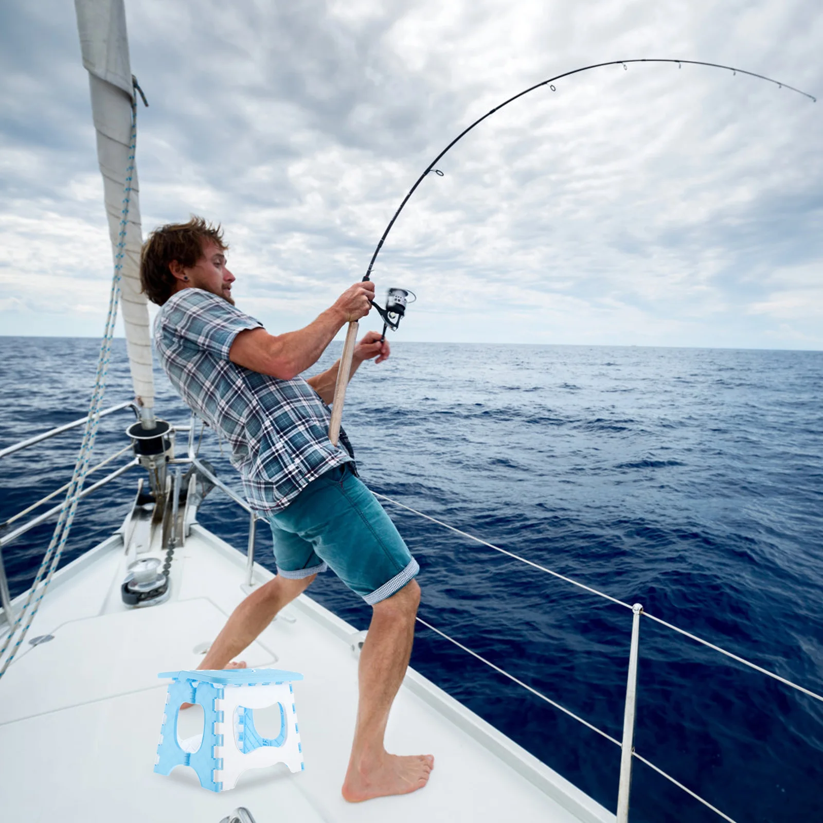 Składany stołek plastikowy mini lekki przenośny do kuchni łazienki na zewnątrz do wędkowania ogrodu składany stołek