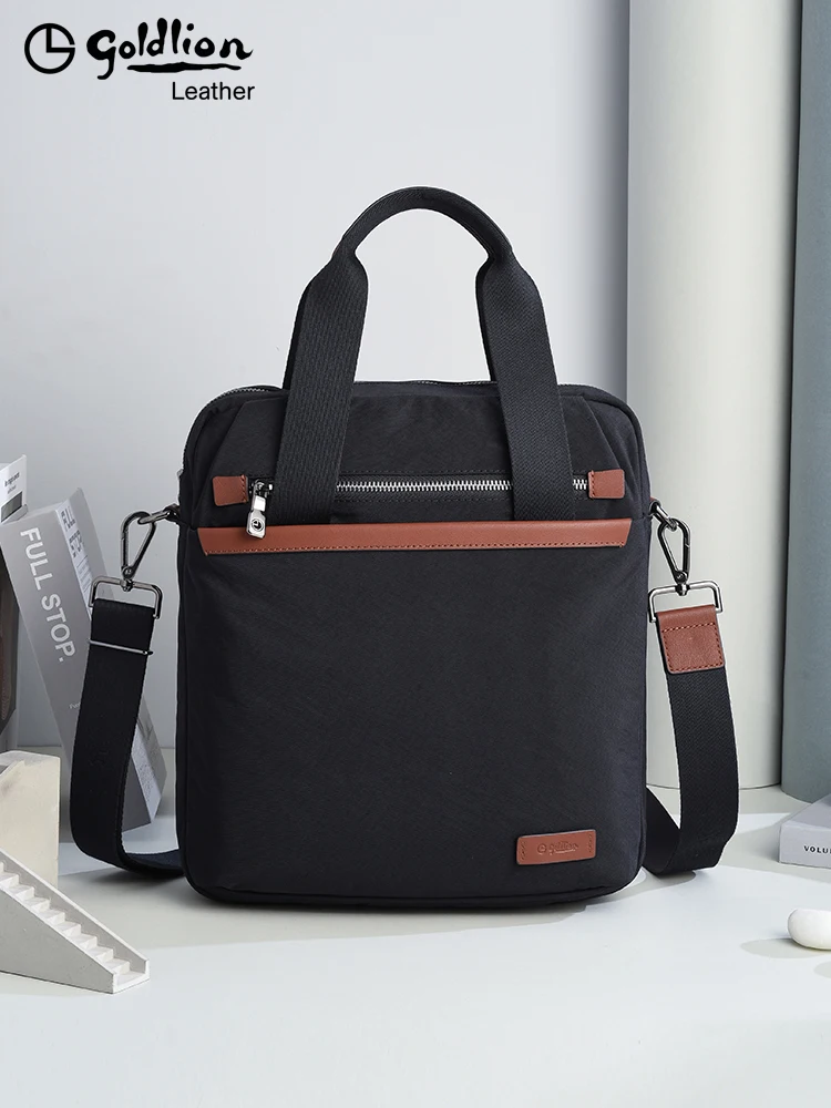 Original Goldlion Luxury Designer New casual canvas men's vertical one-shoulder oblique straddle Oxford cloth men's bag tide