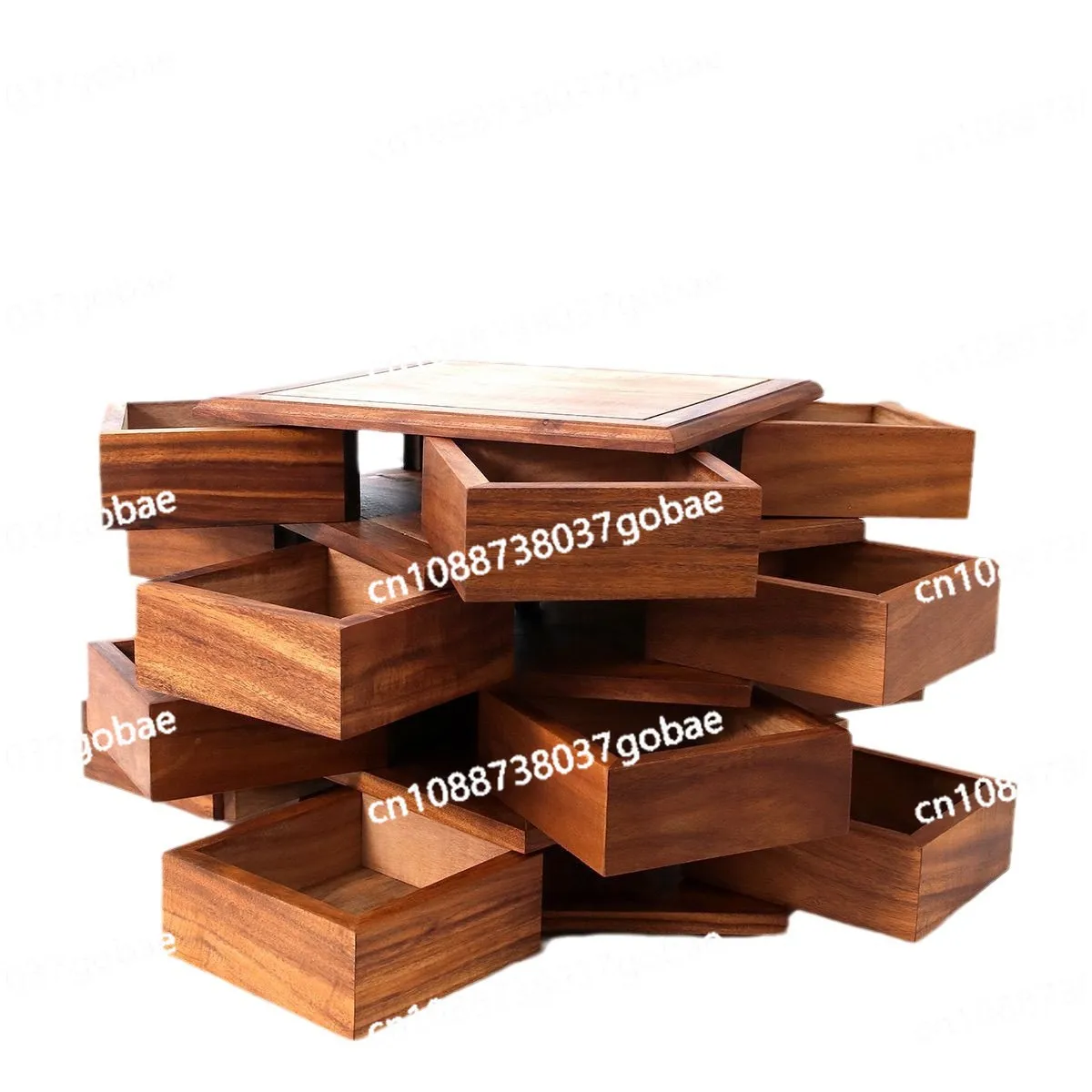 

Вращающаяся коробка для хранения механизмов, чайный сервиз, ювелирный браслет, коробка для хранения из орехового дерева Wenwan