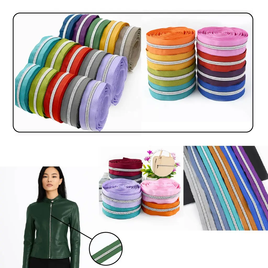 

Meetee 5# 1-5M Nylon Zippers Tape for Sewing Roll Plastic Zips By The Meter Shoes Garments Zipper Repair Kit DIY Bag Accessories