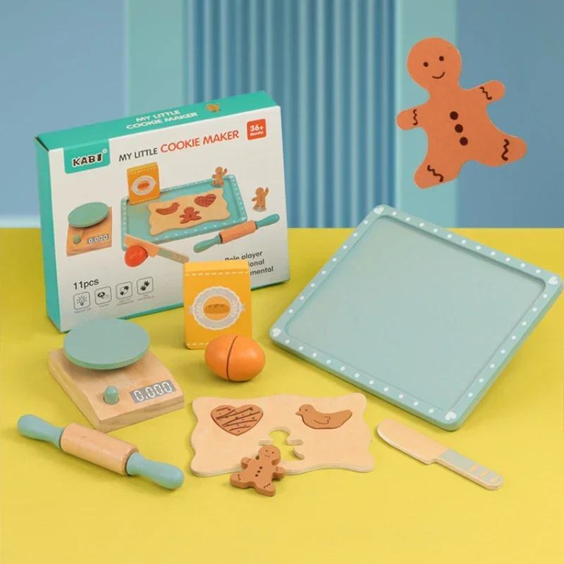 Jouets de cuisine en bois pour enfants, ensemble de jeu Pop-Up To84, éducation précoce interactive, jeu de simulation Montessori, tout-petits, Noël, 9 pièces