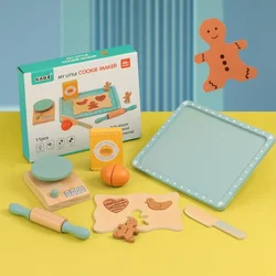 Children Wooden Kitchen Christmas Toys Pop-UpToaster Play Set 9Pcs Interactive Early Education Montessori Toddlers Pretend Play