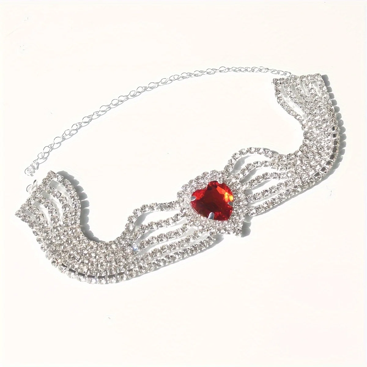 Personalized Shiny White Love Rhinestone Necklace Fashionable Shiny Banquet Party Crystal clavicle Necklace Jewelry Accessories
