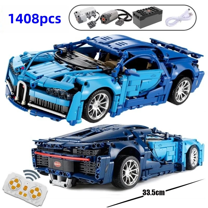 Remote Control Assembled Racing Car,  Bugatti Veyron Roadster Building Blocks Mechanical Assembly Toy