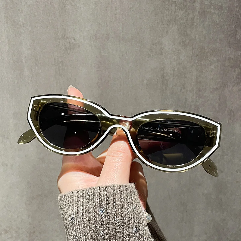 Mode Einzigartige Unregelmäßige Hip Hop Sonnenbrille Y2k Frauen Männer Retro Brille Damen Strand Sonnenbrillen Outdoor Sport mit Metall Scharnier – Detail 1