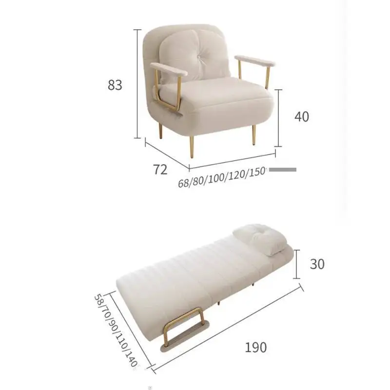 أرائك غرفة المعيشة الفرنسية الذراع أنيقة وعصرية ولطيفة ومتعددة الوظائف وسرير أريكة مريح ومريح من Canapé أثاث منزلي قابل للتحويل #2