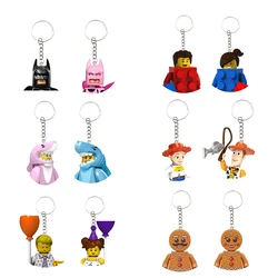 Classic Movie Series Building Block Keychains for Couples Women Men Mini 3D Character Model Set Building Blocks Assembling Toys