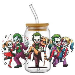 3D Gotham Joker Couple Decal UV DTF Cup Wrap for 16oz Libbey Glasses Can DIY Mug Waterproof Transfer Sticker