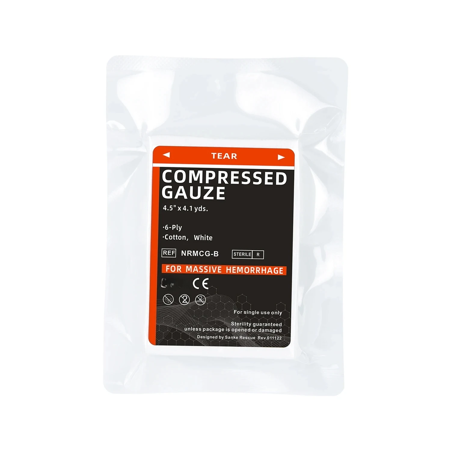 First Aid Compressed Sterile Gauze Roll Emergency Dressing for Wound Care Hemostatic Control Bandage Packed Z-Folded Trauma Kit