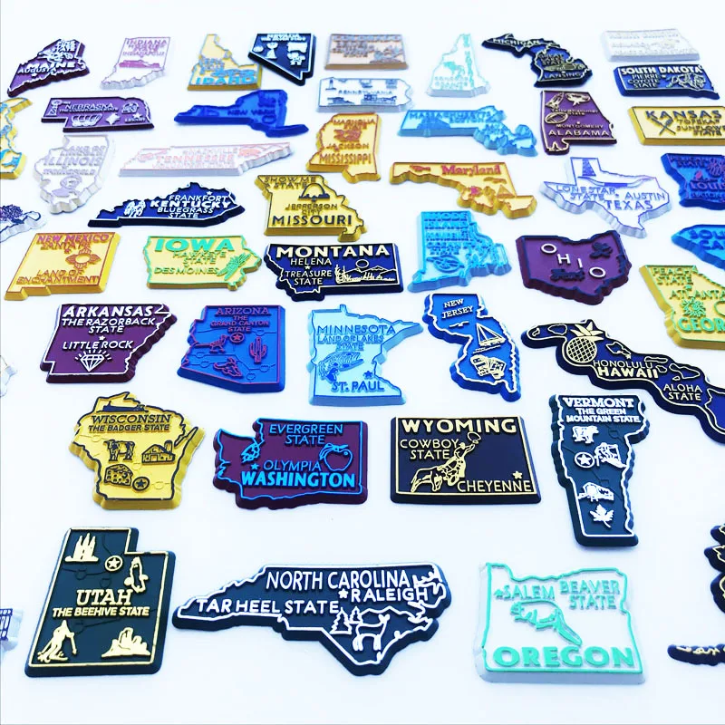 خريطة الجغرافيا الإبداعية للولايات المتحدة ملصقات الرسائل المغناطيسية الحرف التذكارية الهدايا ملصقات الزخرفية ملصقات الثلاجة #4