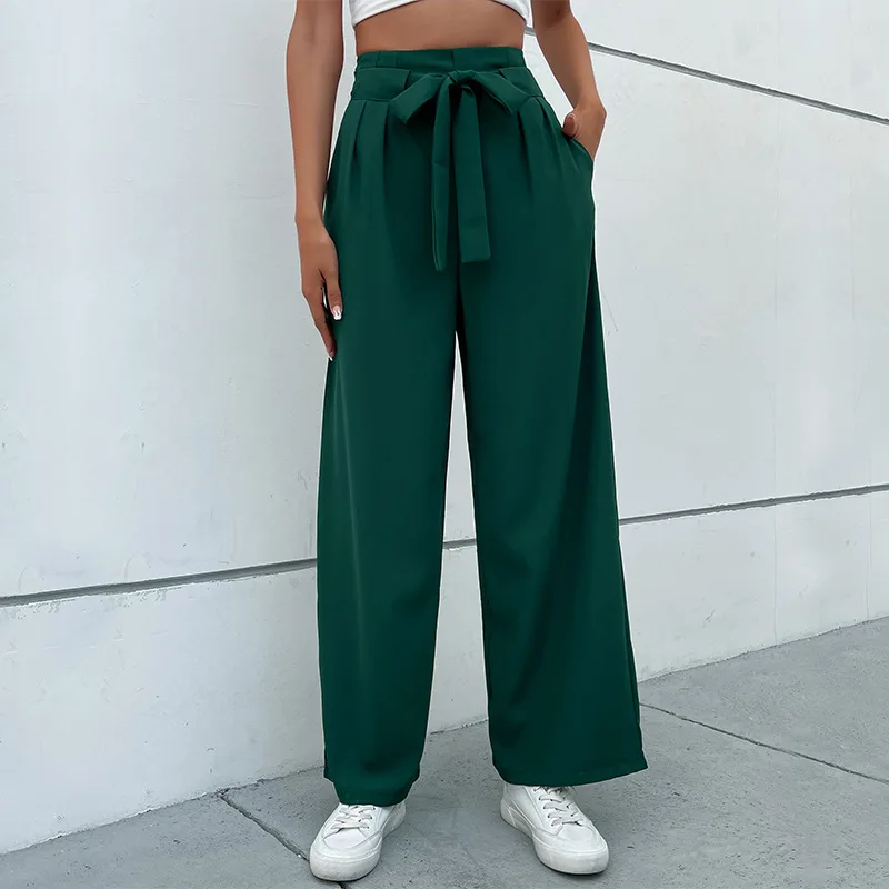 

New Autumn Winter Wide Leg Casual Pants Women's Commuter Sle High Waist Long Trousers Faionable Ladies' Pants