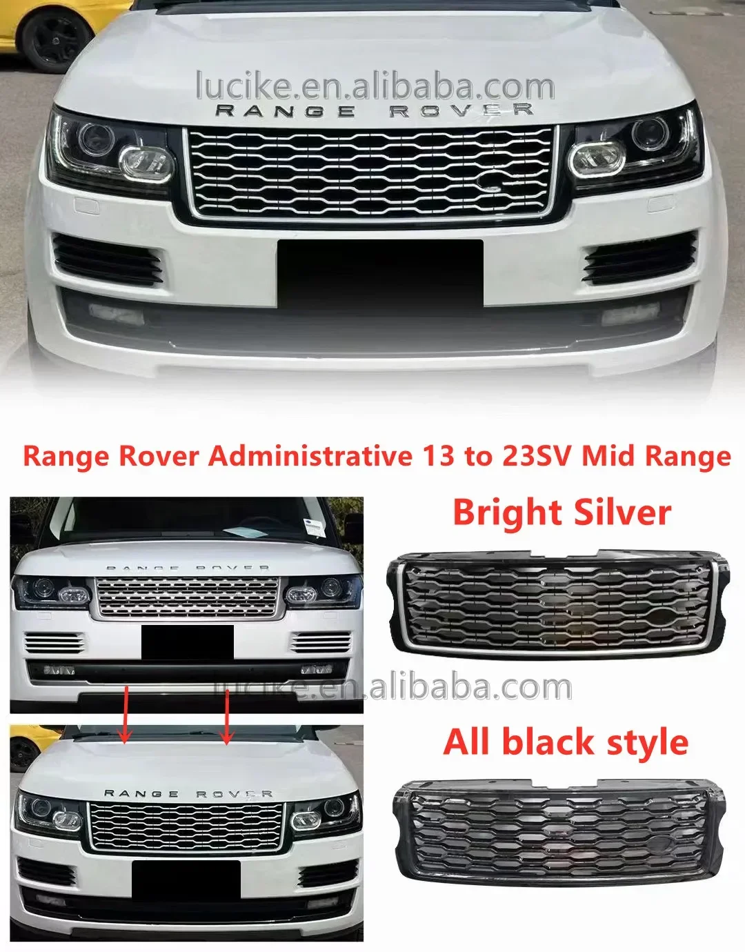 

Front Bumper Grille Grill for Land Rover Range Rover Vogue 2013 -2017 upgrade to 2018 RANGEROVER VOGUE L405 NEW Style