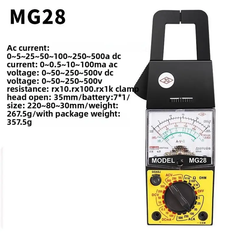 Pinza amperometrica di tensione A25F-AC Pinza amperometrica CA CA 500A Multimetro multifunzione Misurazione corrente CA