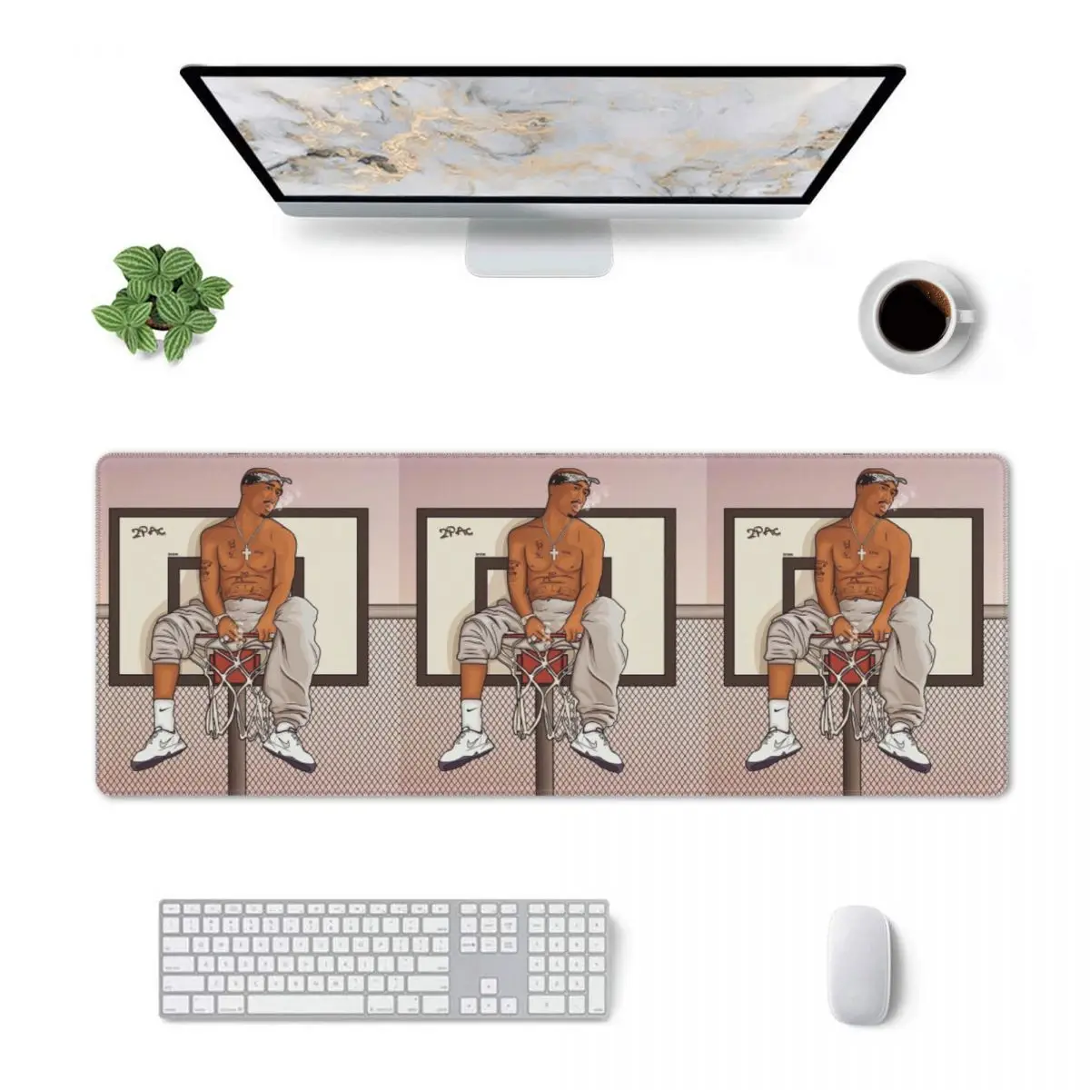 Large Mouse Pad Rapper Tupac 2PAC Hip Hop Gamer PC Laptop Mats Keyboard Carpet Computer Gaming Office Accessories Desk Mat