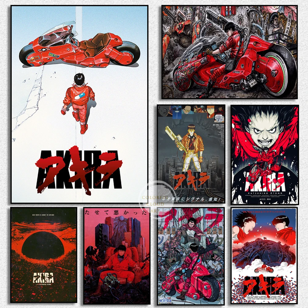 Akira Red Fighting Japanese sci fi Anime Posters and Prints Wall Pictures Cuadros for Living Room Canvas Painting Home Decor