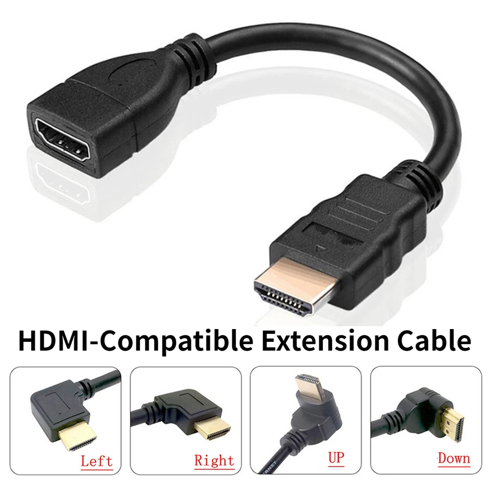 

Nku 4K HDTV Adapter HD Male To Female 90 Degree Right Angled Extension Cable Connector for PC TV Monitor Projector