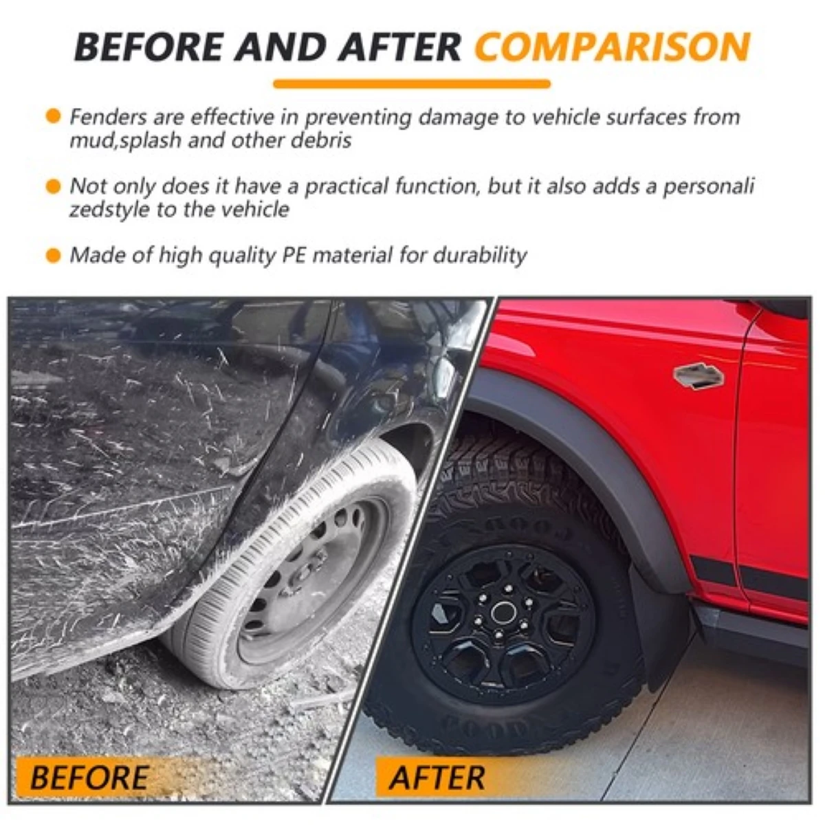 4Pcs Rally Mud Flaps Splash Guard Mudguard Mudflap For Chevrolet Colorado ZR2