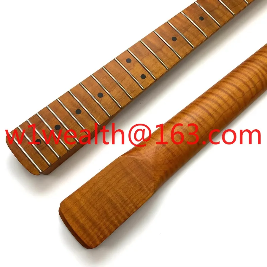 22 frets ST Electric Guitar Neck Flame Maple Baked Guitar Neck with Maple Fingerboard