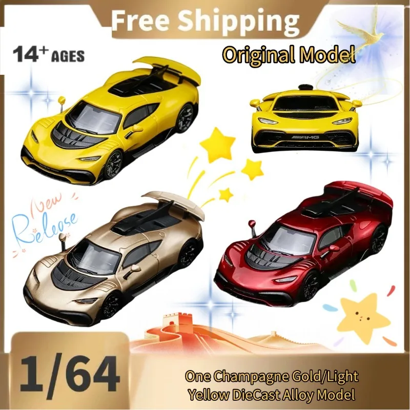 [Pre-sale] Original Model 1:64 One Champagne Gold/Light Yellow DieCast Alloy Model, Static Collectible Display Piece，Gift.
