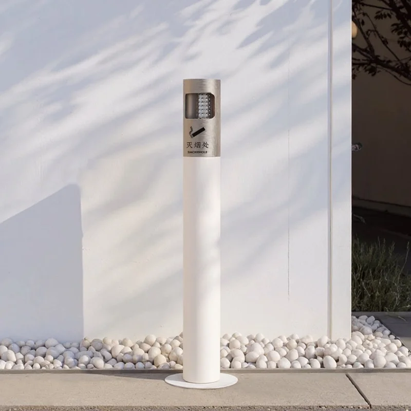 Vertical floor-to-ceiling smoke extinguishing column, outdoor stainless steel vat ash column cigarette butt collection cigarette