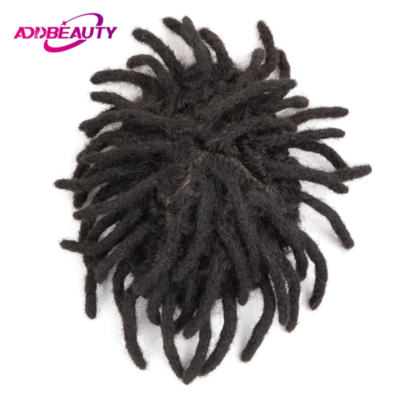 Addbeauty Male Wig Fine Mono NPU Men Toupee Indian Human Hair Wigs Afro Curly Dreadlock for Black Men Natural Hair Prosthesis