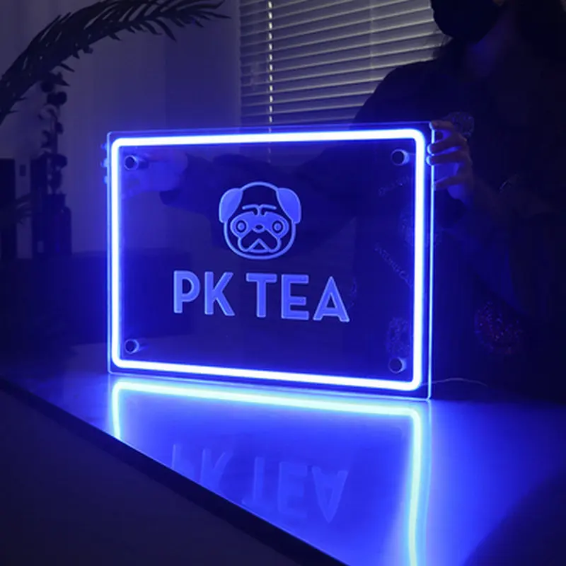 Customized small led neon light home decoration light birthday gift shop window sign acrylic glowing sign board