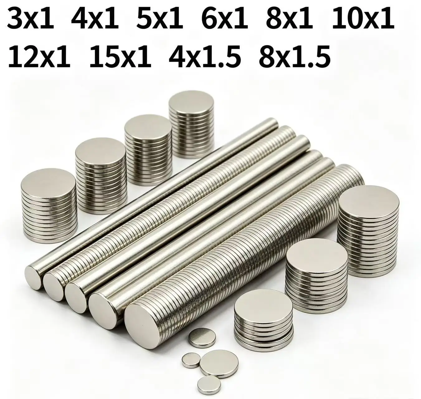 Round Super Strong Magnet Powerful Neodymium Magnets N35 NdfeB Permanent Magnetic imanes Refrigerator Magnet 8x1 10x1 12x1 15x1