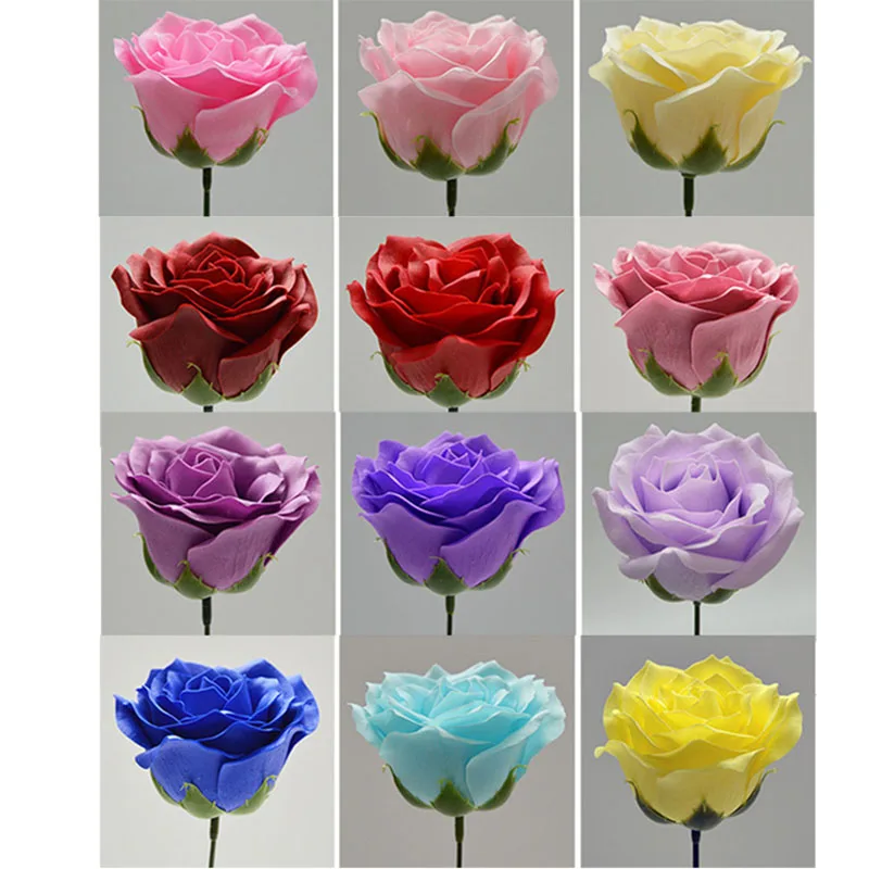 7x7cm 6 layer 5/50pcs Curve Rose head Soap flower DIY floral gift for Birthday Valentine wedding Xmas new year home party favor