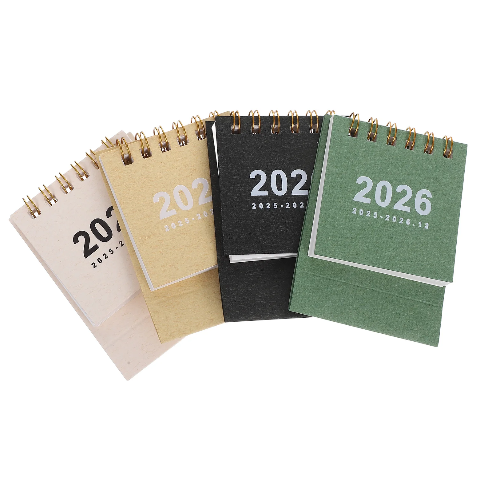 

4Pcs Minimalist Desktop Calendar 2025 to 2026 Freestanding Small Desk Calendar for Workstation Planning Aesthetic Office