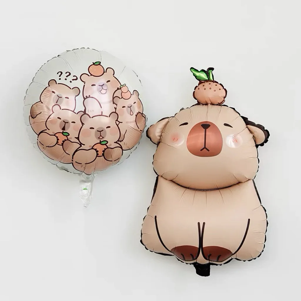 Cartoon Capybara Theme Balloon Set Animal Child Birthday Party Decors With 32nch Caramel Foil Number Baby Shower Globos Gift Toy