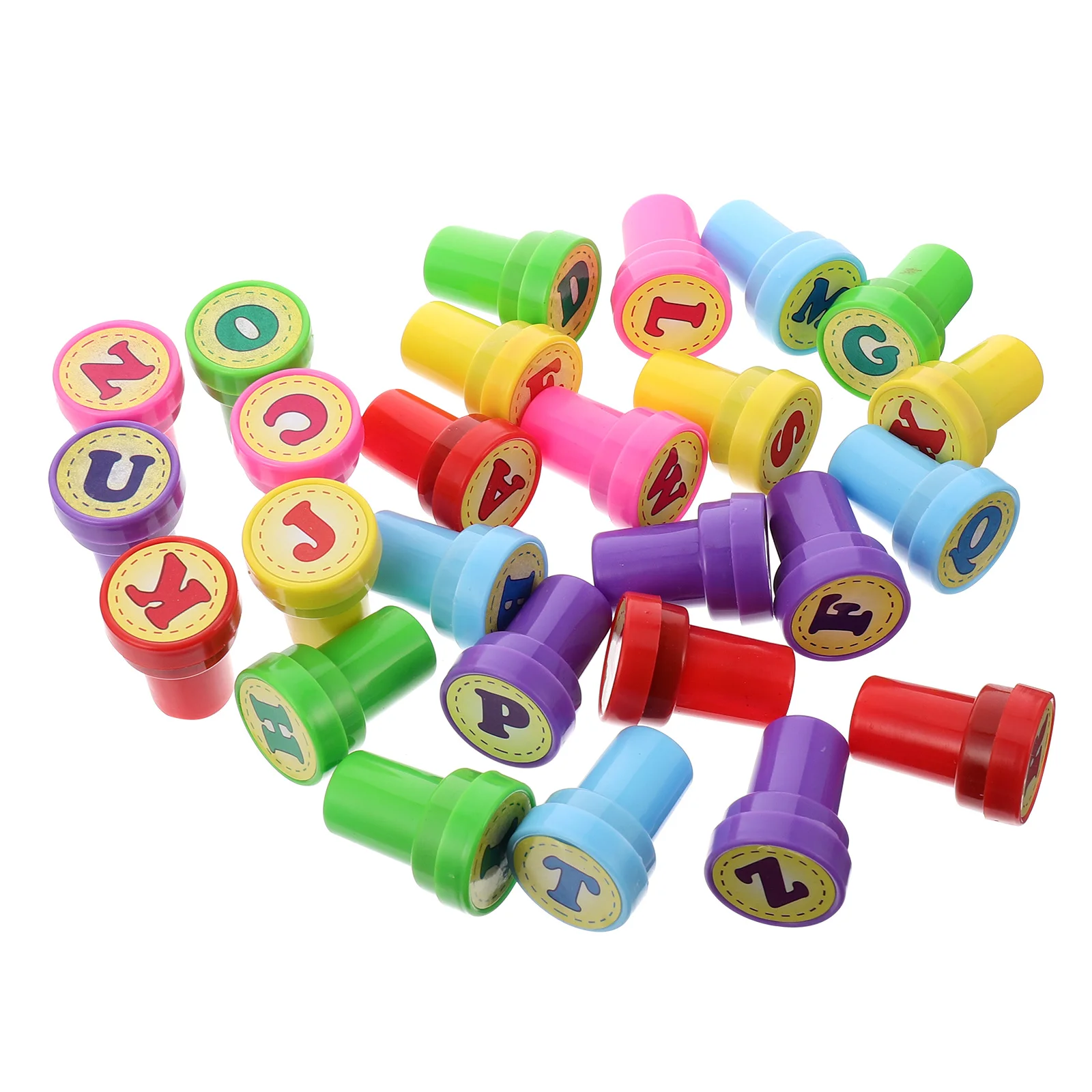 

Kids Fun Stamps Children's Lovely 26-letter Stampers Toddler Craft Ink with Handle Alphabet for