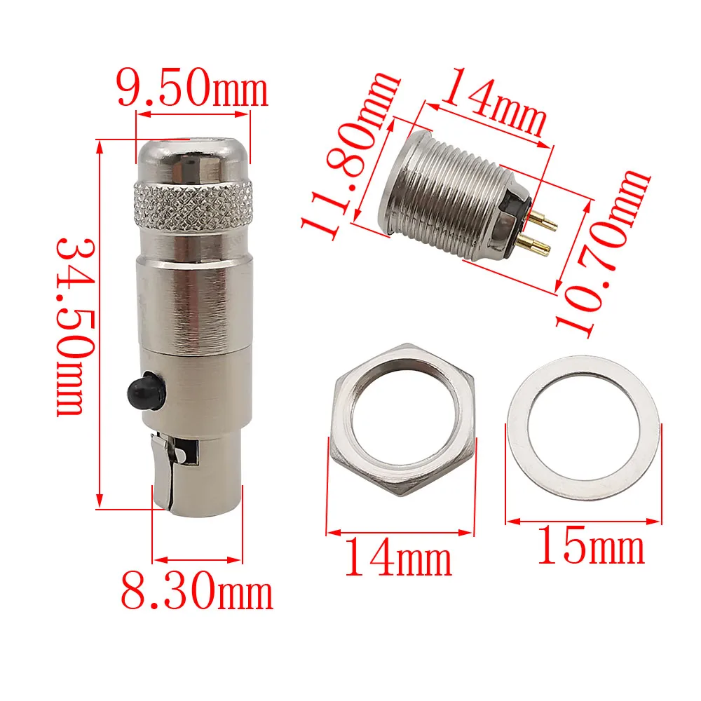 2Pcs 3/4/5/6 Pin Mini XLR Male Chassis Panel Mount Plug Small XLR Female Socket Audio Microphone Connector for Cable Soldering