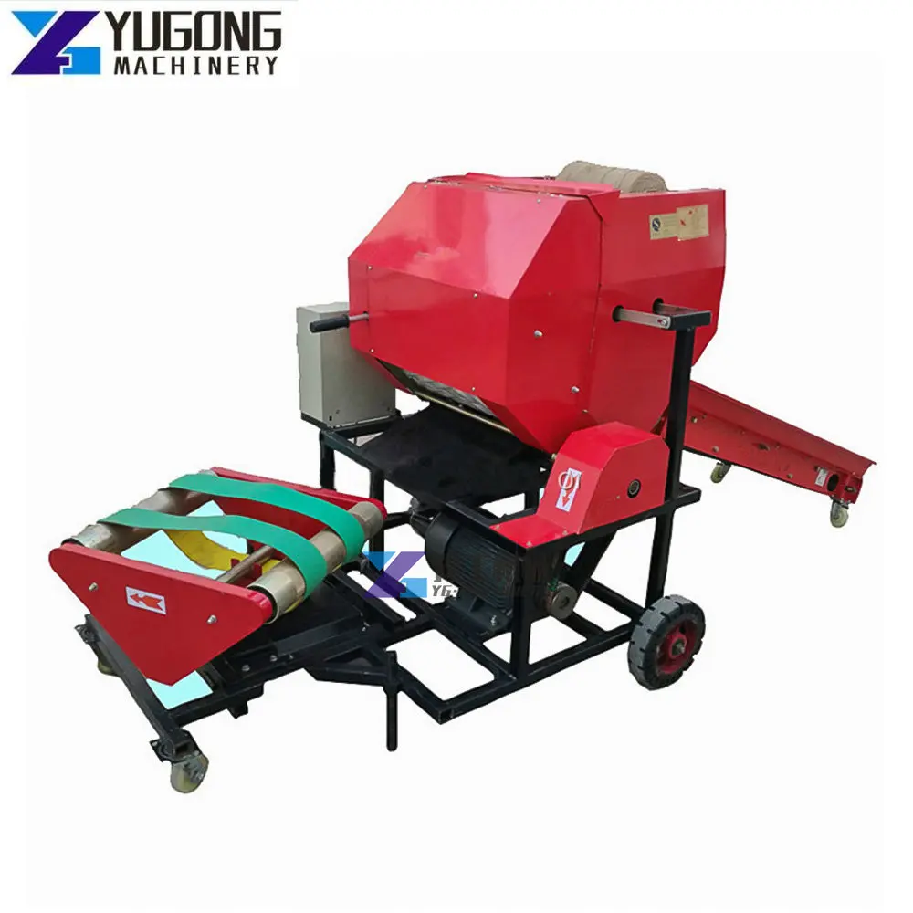 Automatic Mini Stretch Film Hay Wheat Straw Silage Bundle Bale Wrapping Machine/grass Baler Machine for Sale