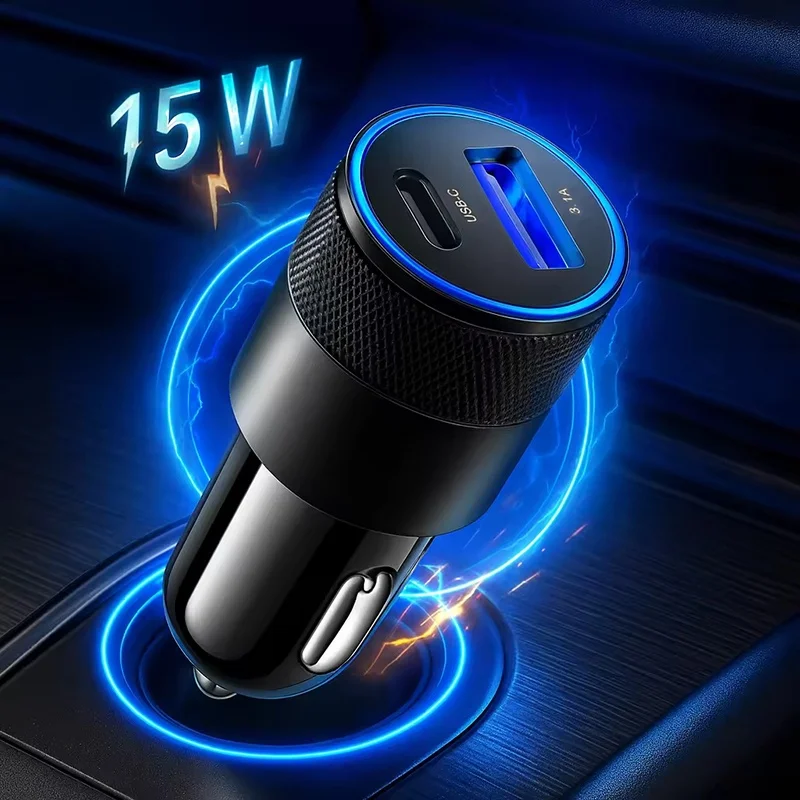 3.1A USB Car Charger Type C Fast Charging Adapter PD Phone Charging Plug Cigarette Lighter Socket For iPhone Xiaomi Huawei Phone