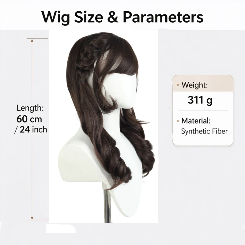 Sweet Lolita Full Wig Braided Side Hair Long Roman Curly Wig With Fringe for Halloween Party Daily Wear Multi‑color 115 / 128