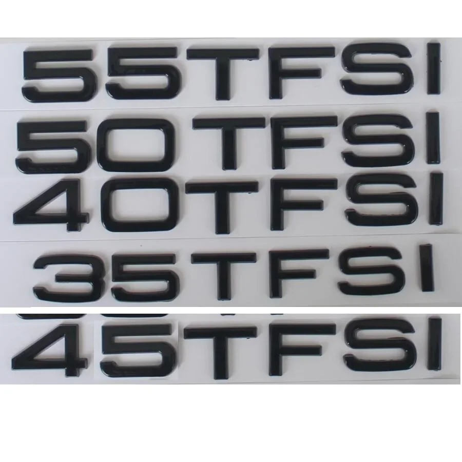 

3D ABS Decals 35TFSI 40TFSI 45TFSI 50TFSI 55TFSI TFSI Emblems Badges Symbols for Audi A3 A4 A5 A6 A7 A8 A6L A8L Q3 Q5 Q7 Q8 Q8L