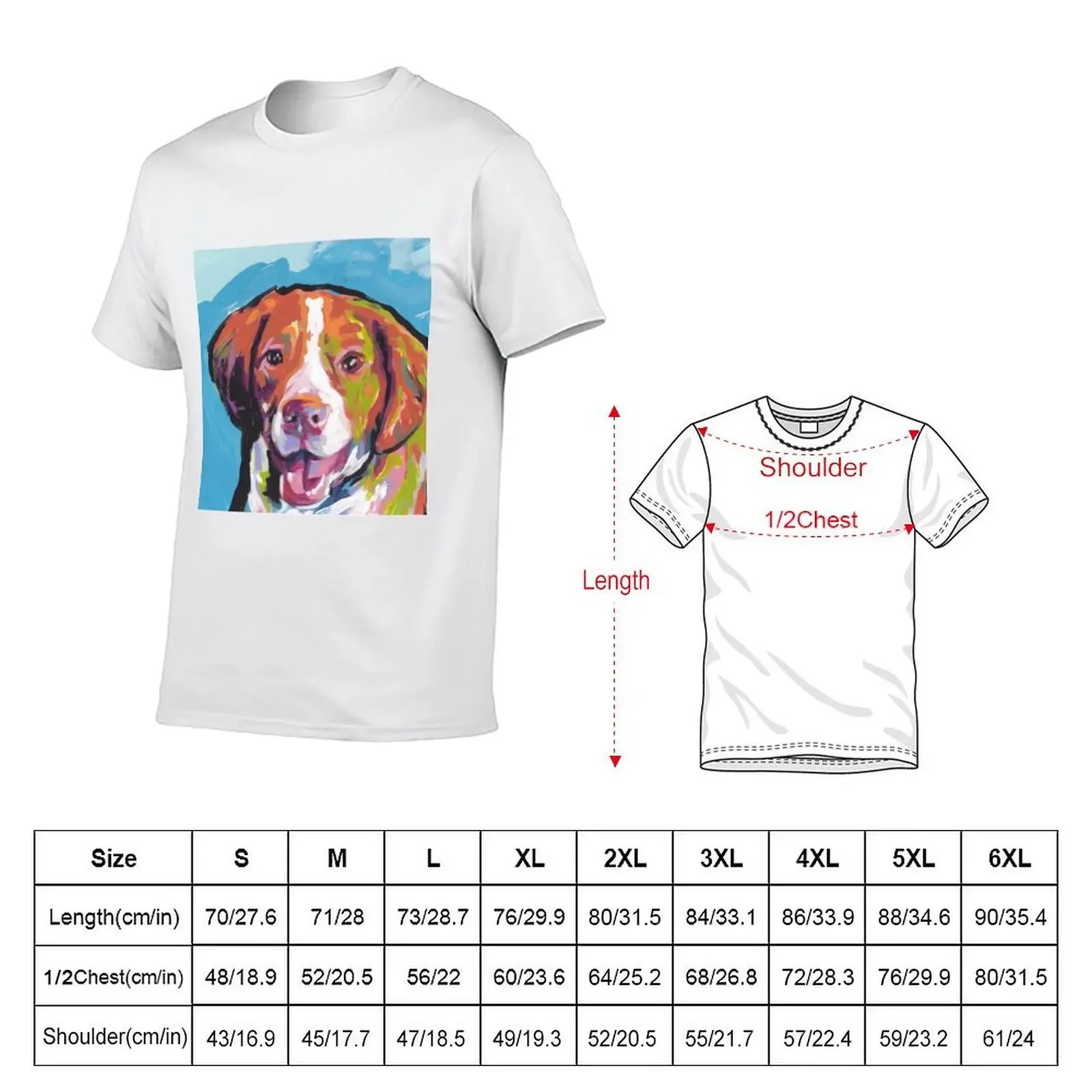 Brittany Spaniel Bright colorful pop dog art T-Shirt plus size tops graphic t shirts mens graphic t-shirts hip hop