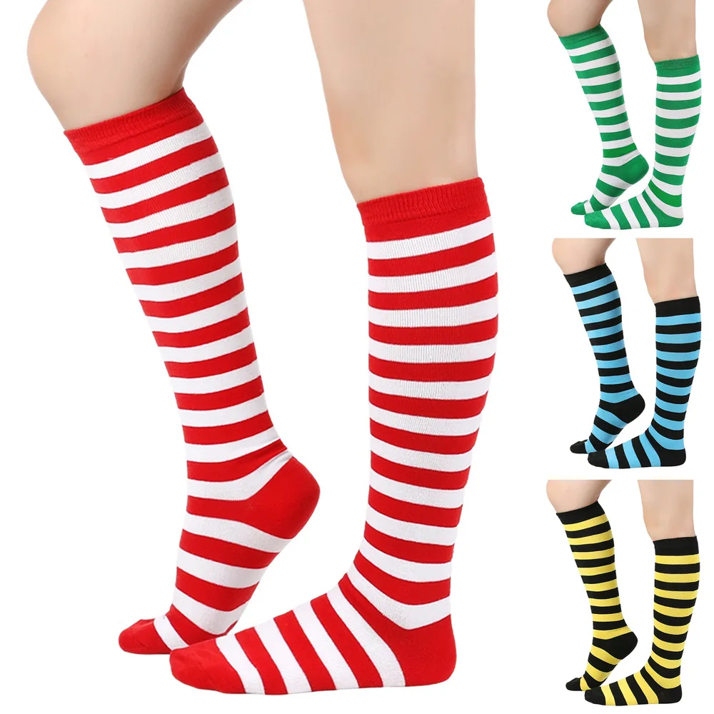 مخطط جوارب أنبوبية النساء كوس الجوارب وجوارب طويلة جوارب رياضية الأوروبية والأمريكية الأداء الجوارب مخطط العجل الجوارب