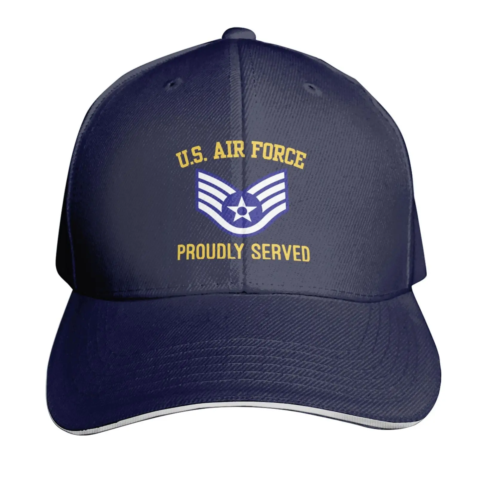 Us Air Force E-5 Staff Sergeant Ssgt E5 Hat Baseball Cap Duck Tongue Cap Adult Sandwich Hat Navy Blue