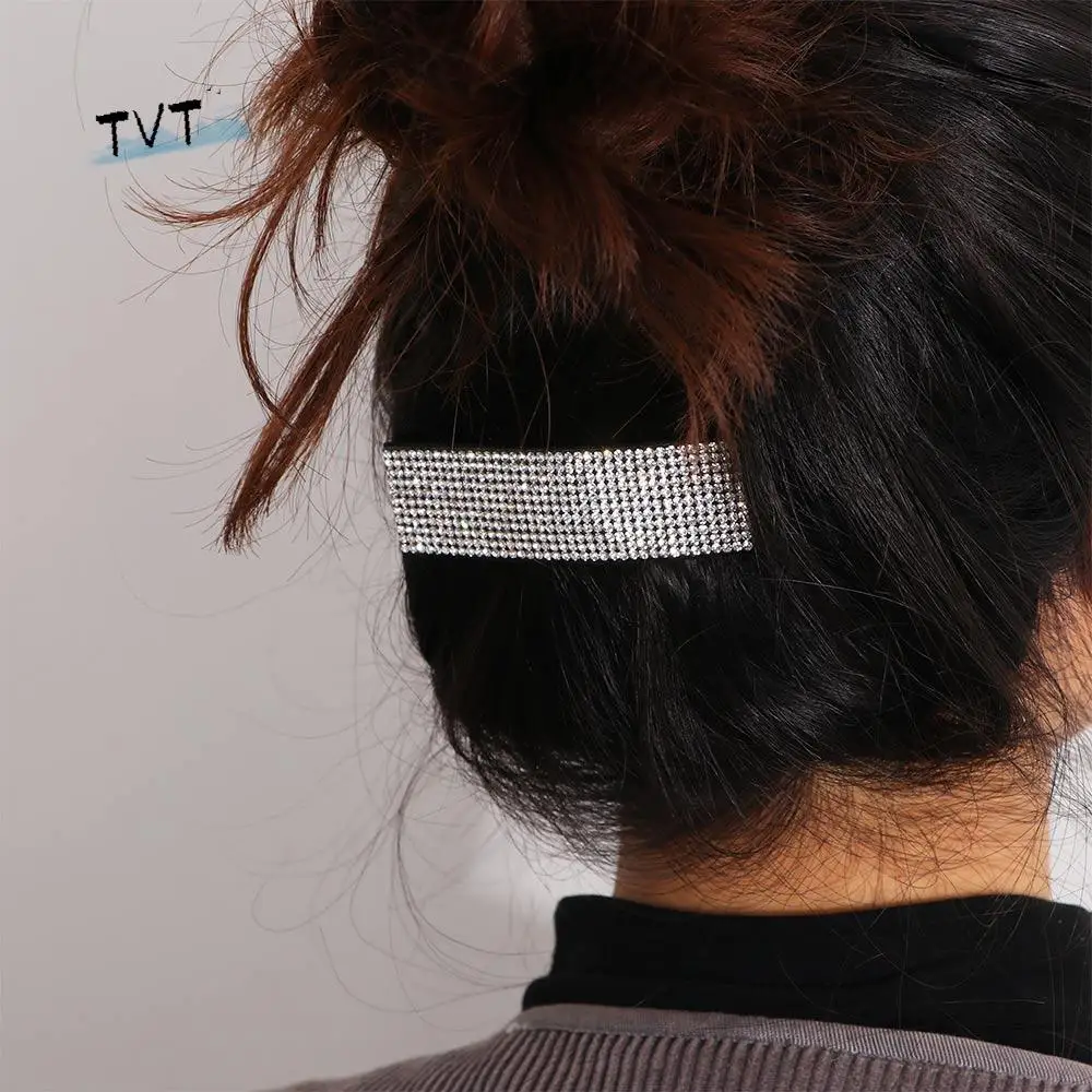 

Trendy Sweet Rectangle Side Clips Hair Accessories Barrettes Crystal Hair Pins Korean Style Barrettes Women Hair Clips