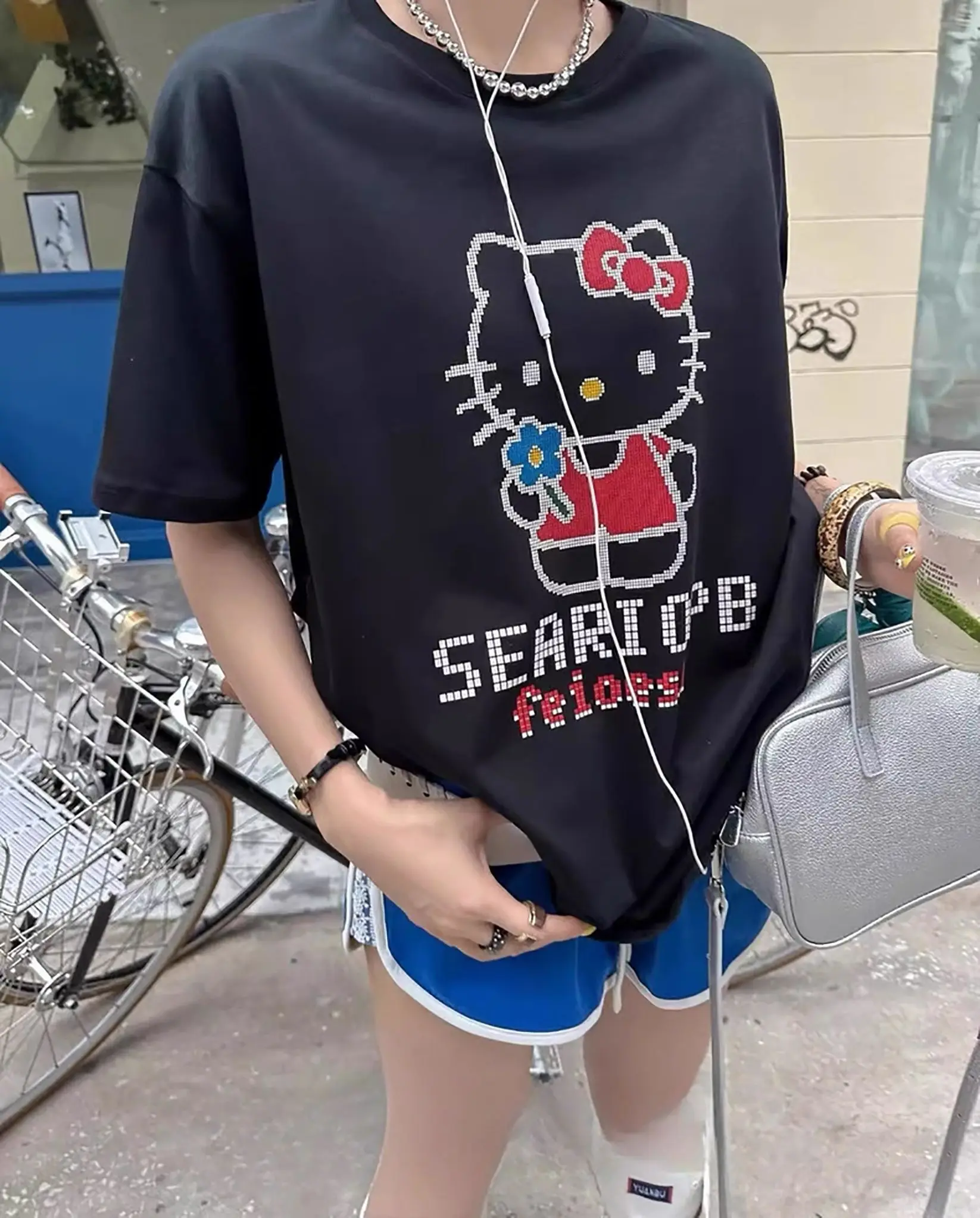 

Y2K pure cotton Korean version summer new kiyyt printed short-sleeved T-shirt for commuting, slimming, wearable, versatile, swee