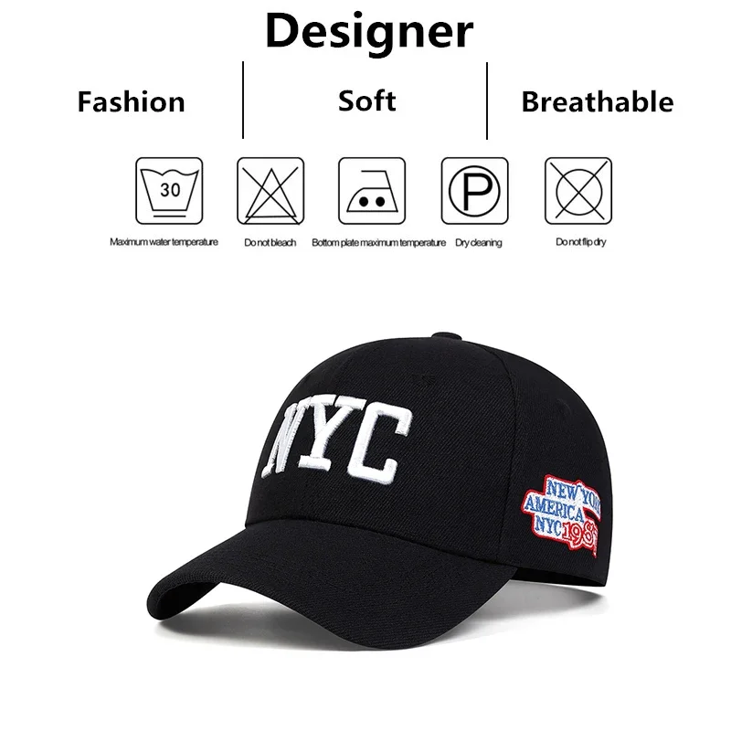 للجنسين مدينة نيويورك التطريز قبعات البيسبول ربيع الخريف في الهواء الطلق قابل للتعديل قبعات عادية واقية من الشمس قبعة قبعة رياضية