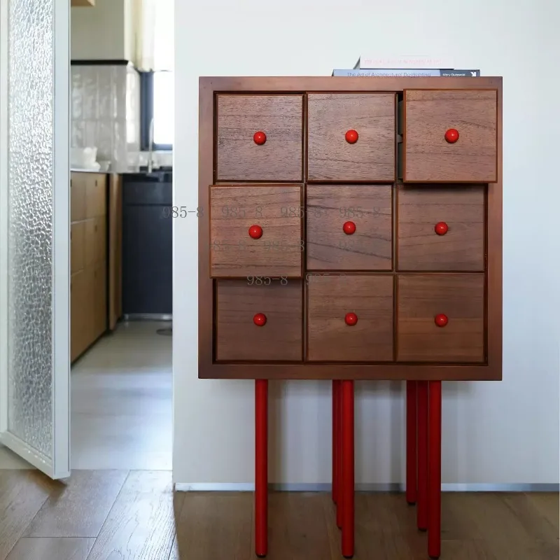Vintage 9-Drawer Storage Cabinet Retro Style, Girlish Entryway Sideboard Furniture For Hallway Home Storage Decor