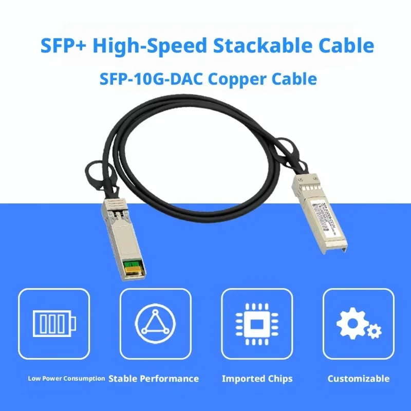10G SFP+ DAC Passive Copper Cable High Speed Stacked Switch Interconnection Compatible with Universal Networking Equipment