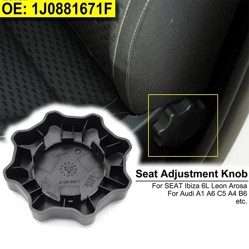 Seat Adjustment Turning Knob 1J0881671F for VW Caddy Golf Jetta Mk4 Polo Beetle Passat for Audi A1 A6 C5 A4 B6 Adjuster Recliner