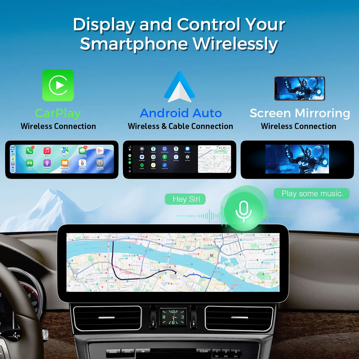 XTRONS 14.9'' Android 14 Head Unit Car Stereo Multimedia For BENZ M-Class W166/GL Class X166  NTG 4.5 4.7 12-15 Built in CarPlay