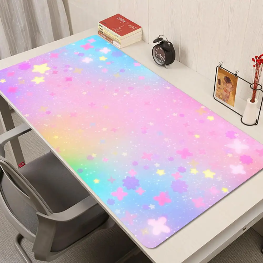 Pastel Purple Starry Mousepad Playmat Table Mat Smooth Anti Fade Print Anime Games Pads For Gaming Desktop