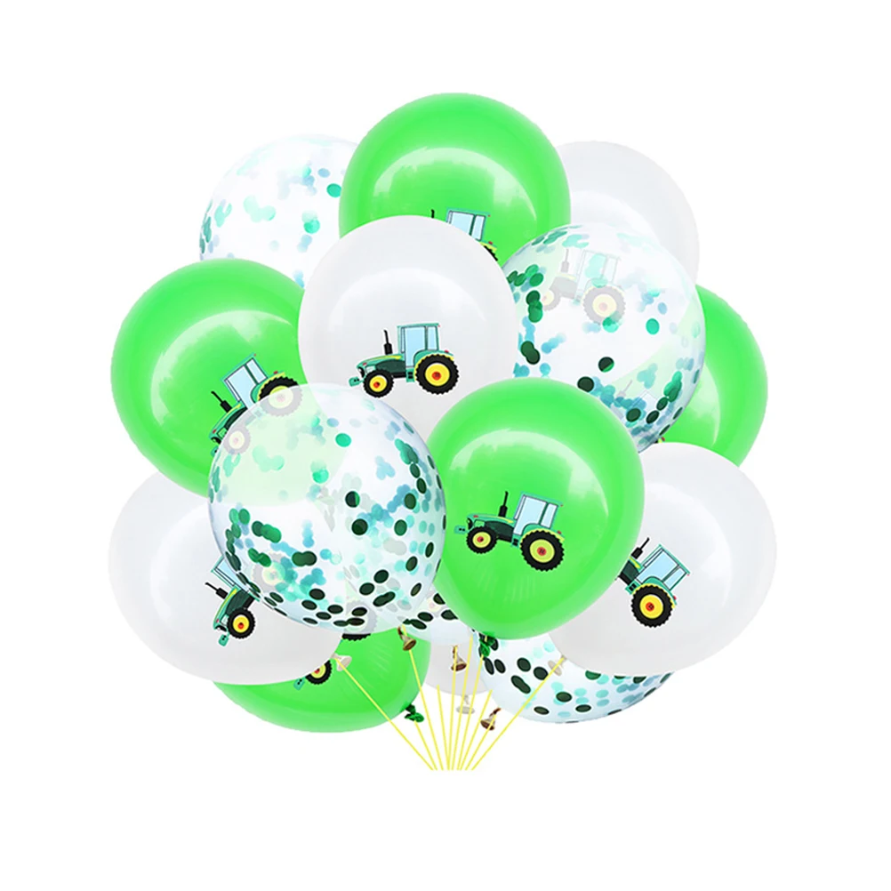 

15pcs Excavator Balloons Party Decoration Supplies Latex Kit Banner Kids Birthday Car Theme Festive Atmosphere Balloon